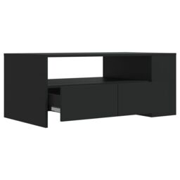 Berkfield Home Coffee Table Black 102x55x42 cm Engineered Wood - Size: 102 x 55 x 42 cm - thumbnail 4