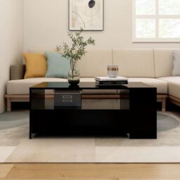 Berkfield Home Coffee Table Black 102x55x42 cm Engineered Wood - Size: 102 x 55 x 42 cm - thumbnail 1