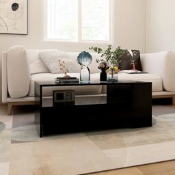 Berkfield Home Coffee Table Black 102x55x42 cm Engineered Wood - Size: 102 x 55 x 42 cm - thumbnail 5