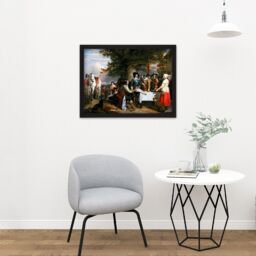 "Artery8 Wall Art Print Landseer Eve Battle Edge Hill Civil War Painting Large Framed Wall Décor Art in Light Oak - Size: W18"" x H24""" - thumbnail 2