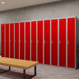 Phoenix Safe Company Personal Locker in Grey & Red with Electronic Lock, PL1130GRE - Size: 180 cm x 100 cm - thumbnail 7