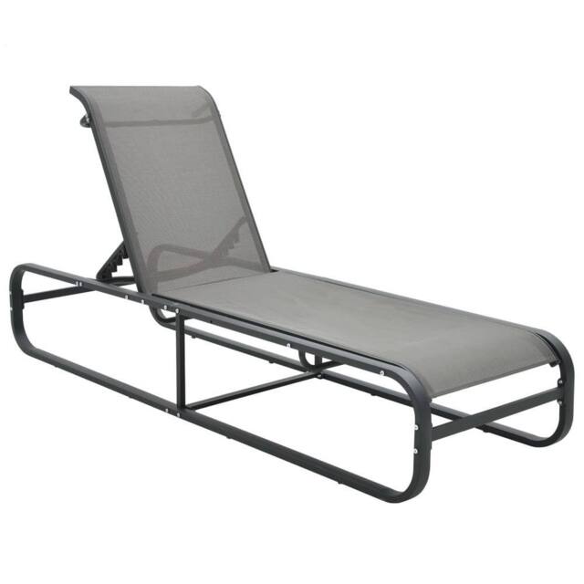 Berkfield Home Sun Lounger Aluminium & Textilene in Grey - image 1