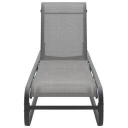 Berkfield Home Sun Lounger Aluminium & Textilene in Grey - thumbnail 4