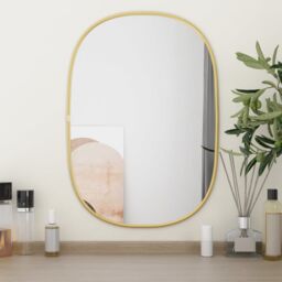Berkfield Home Wall Mirror Gold 50x35 cm - thumbnail 1