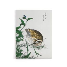 "Artery8 Greenshank & Bupleurum Japanese Canvas Wall Art Print Kashu - Size: W18"" x H24""" - thumbnail 1