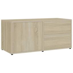 Berkfield Home TV Cabinet Sonoma Oak 80x34x36 cm Engineered Wood in Light Tan - Size: 80 x 34 x 36 cm - thumbnail 1