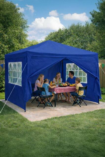 Neo 3Mx3M Light Weight Gazebo Waterproof Party Tent Marquee & Side Walls in Blue - image 1