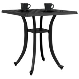 Berkfield Home Garden Table Black 53x53x53 cm Cast Aluminium - Size: 53 x 53 x 53 cm - thumbnail 4