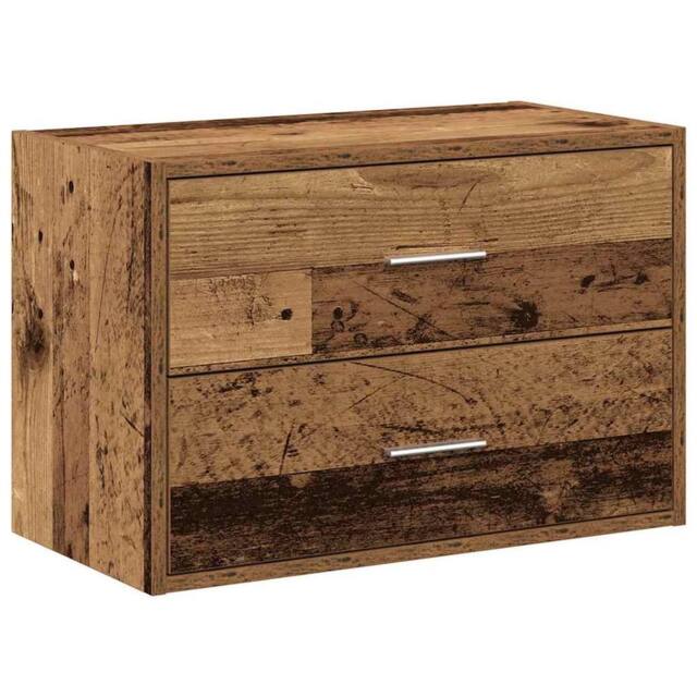 Berkfield Home Cabinet with 2 Drawers Old Wood 60x31x40 cm Engineered Wood in Brown - Size: 60 x 31 x 40 cm - image 1