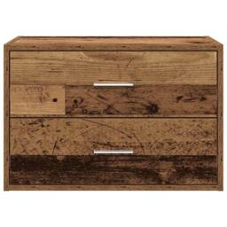 Berkfield Home Cabinet with 2 Drawers Old Wood 60x31x40 cm Engineered Wood in Brown - Size: 60 x 31 x 40 cm - thumbnail 4