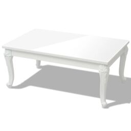 Berkfield Home Coffee Table 100x60x42 cm High Gloss White - Size: 100 x 60 x 42 cm - thumbnail 2