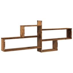 Berkfield Home Wall Shelf Old Wood 167.5x18x68 cm Engineered Wood in Brown - thumbnail 6