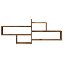 Berkfield Home Wall Shelf Old Wood 167.5x18x68 cm Engineered Wood in Brown - thumbnail 4