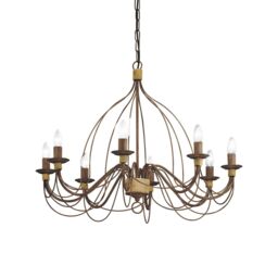 Netlighting Corte 8 Light Chandelier Rust Brown Finish E14