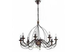 Netlighting Corte 8 Light Chandelier Rust Brown Finish E14 - thumbnail 2