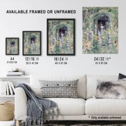 "Artery8 The Garden In Its Glory Floral Painting Hassam Wall Art Poster Print in Green - Size: W24"" x H32""" - thumbnail 3