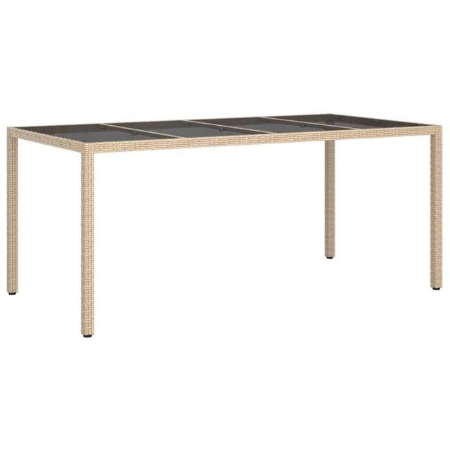 Berkfield Home Garden Dining Table Beige 190x90x75 cm Poly Rattan - Size: 190 x 90 x 75 cm - image 1
