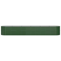 Berkfield Home Garden Raised Bed Powder-coated Steel 440x80x68 cm Green - Size: 440 x 80 x 68 cm - thumbnail 3