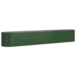 Berkfield Home Garden Raised Bed Powder-coated Steel 440x80x68 cm Green - Size: 440 x 80 x 68 cm - thumbnail 2