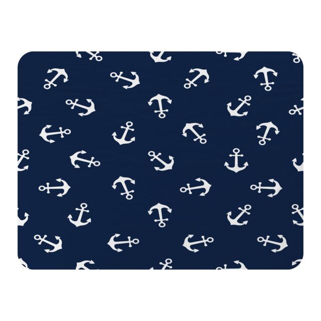 Benjamin Tate Design Anchors On Navy Blanket in Natural - Size: 120 cm x 150 cm - image 1
