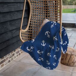 Benjamin Tate Design Anchors On Navy Blanket in Natural - Size: 120 cm x 150 cm - thumbnail 4