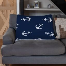 Benjamin Tate Design Anchors On Navy Blanket in Natural - Size: 120 cm x 150 cm - thumbnail 2