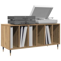 Berkfield Home Record Cabinet Artisan Oak 100x38x48 cm Engineered Wood in Brown - Size: 100 x 38 x 48 cm - thumbnail 3