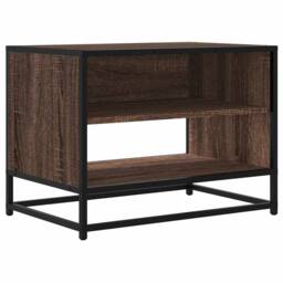 Berkfield Home TV Cabinet Brown Oak 61x40x46 cm Engineered Wood & Metal - Size: 61 x 40 x 46 cm - thumbnail 3