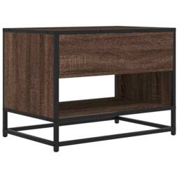 Berkfield Home TV Cabinet Brown Oak 61x40x46 cm Engineered Wood & Metal - Size: 61 x 40 x 46 cm - thumbnail 6