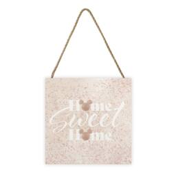 Mickey Mouse Home Sweet Home Wooden Block in Brown - thumbnail 1