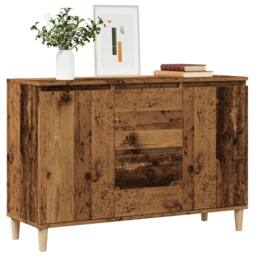 Berkfield Home Sideboard Old Wood 102x35x70 cm Engineered Wood in Brown - Size: 102 x 35 x 70 cm - thumbnail 2