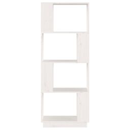Berkfield Home Book Cabinet/Room Divider White 51x25x132 cm Solid Wood Pine - Size: 51 x 25 x 132 cm - thumbnail 5