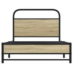 Berkfield Home Elegant Bed Frame without Mattress 100x190 cm Sonoma Oak Engineer in Brown - thumbnail 5