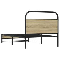 Berkfield Home Elegant Bed Frame without Mattress 100x190 cm Sonoma Oak Engineer in Brown - thumbnail 7
