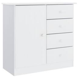 Berkfield Home Sideboard ALTA White 77x35x73 cm Solid Wood Pine - Size: 77 x 35 x 73 cm - thumbnail 3
