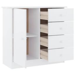 Berkfield Home Sideboard ALTA White 77x35x73 cm Solid Wood Pine - Size: 77 x 35 x 73 cm - thumbnail 4