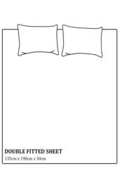 Neel Blue 300TC Cotton Fitted Sheet, White Satin Stripe, Super King, 180x200x30cm - Size: Super King - thumbnail 2