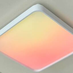 ENER-J 24W Scenic Surface LED Ceiling Light, RGBIC Multicolour Square 380mm x 380mm, Dimmable with Scene Modes in White