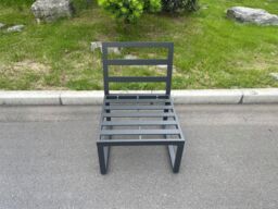 Fimous Aluminum Outdoor Garden Furniture Armless Sofa Chair With Seat & Back Cushion Dark Grey - thumbnail 4