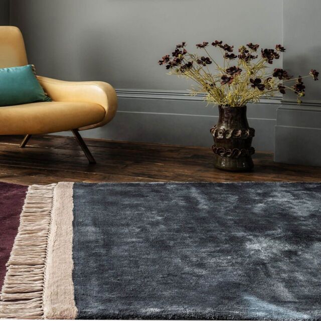 The Rug Shop UK Blue Handmade Modern Plain Easy To Clean Cotton Backing Area Rug - Size: 200 cm x 290 cm - image 1