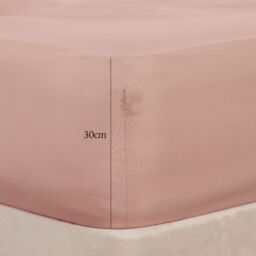 OHS Plain Bed Sheet Microfibre Deep Fitted Soft in Pink - Size: Double