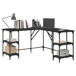 Berkfield Home Desk Black 139x139x75 cm Engineered Wood - Size: 139 x 139 x 75 cm - thumbnail 4