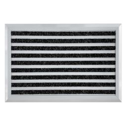 Nicoman Aluminium Barrier Dirt-Trapper Door Mat Ribbed Aluminum with Carpet 60cm x 40cm in Grey - Size: 40 cm x 60 cm