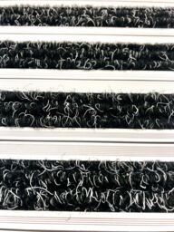 Nicoman Aluminium Barrier Dirt-Trapper Door Mat Ribbed Aluminum with Carpet 60cm x 40cm in Grey - Size: 40 cm x 60 cm - thumbnail 2