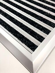 Nicoman Aluminium Barrier Dirt-Trapper Door Mat Ribbed Aluminum with Carpet 60cm x 40cm in Grey - Size: 40 cm x 60 cm - thumbnail 4