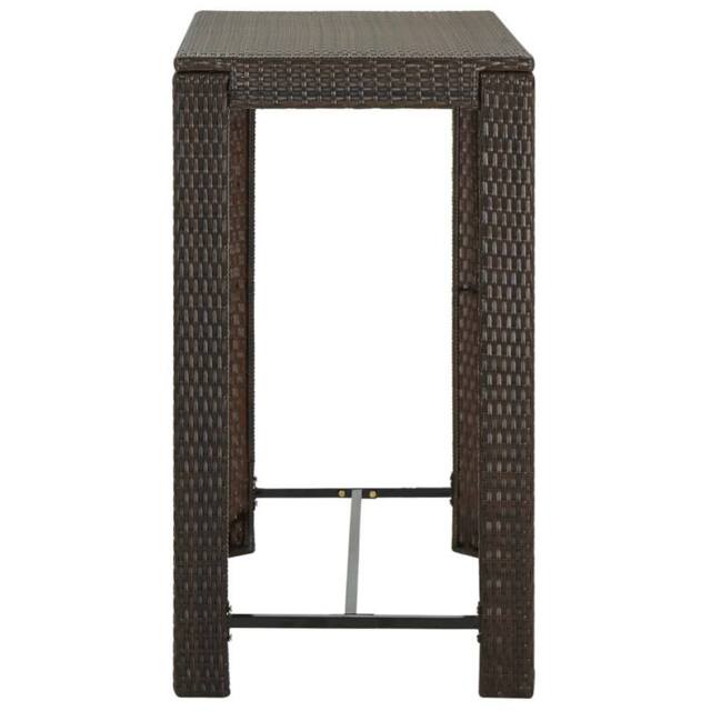 Berkfield Home Modern Garden Bar Table Brown 100x60.5x110.5 cm Poly Rattan - image 1