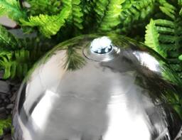 Primrose Solar Sphere Stainless Steel Water Feature Lights Outdoor H45cm in Metallic Silver - thumbnail 3