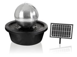 Primrose Solar Sphere Stainless Steel Water Feature Lights Outdoor H45cm in Metallic Silver - thumbnail 4
