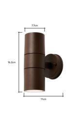 BHS Lighting Roy Up & Down Outdoor Wall Light in Brown - thumbnail 5