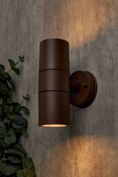 BHS Lighting Roy Up & Down Outdoor Wall Light in Brown - thumbnail 4